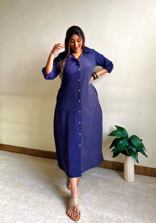 Amna Half & Half Shirt Dress