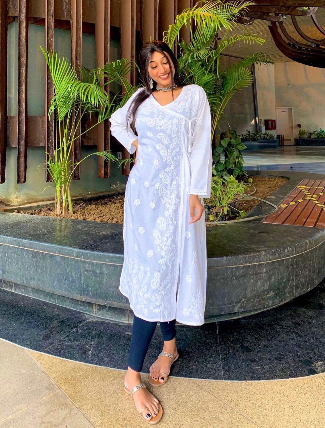 Ameena Angrakha Chikankari Kurta