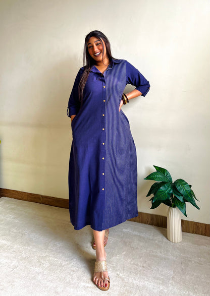 Amna Half & Half Shirt Dress