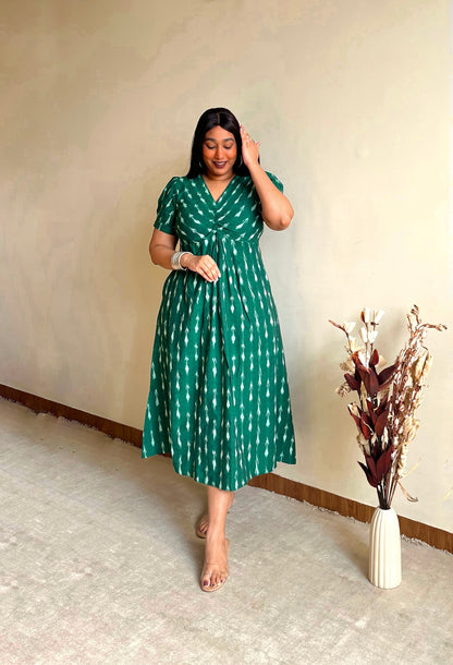 Farah Green Knot Dress