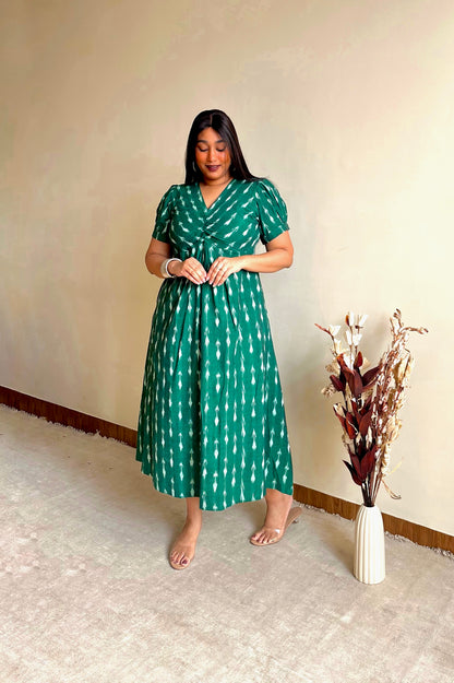 Farah Green Knot Dress