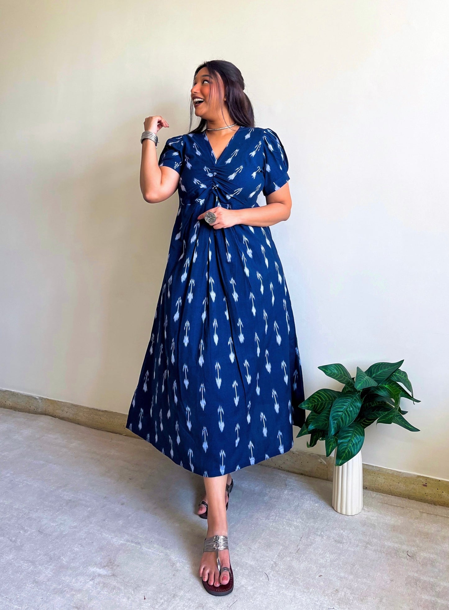 Navya Blue Knot Maxi Dress