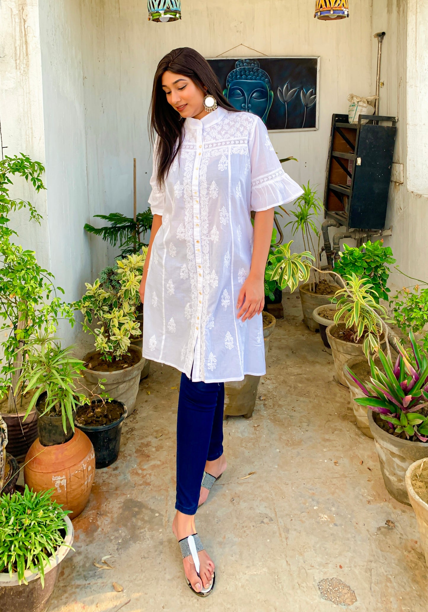 Shirin Asymmetrical Chikankari Kurta