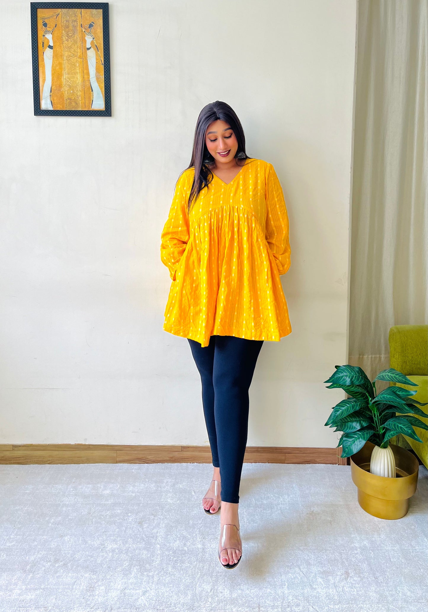 Sunshine Yellow Kantha Top (S)