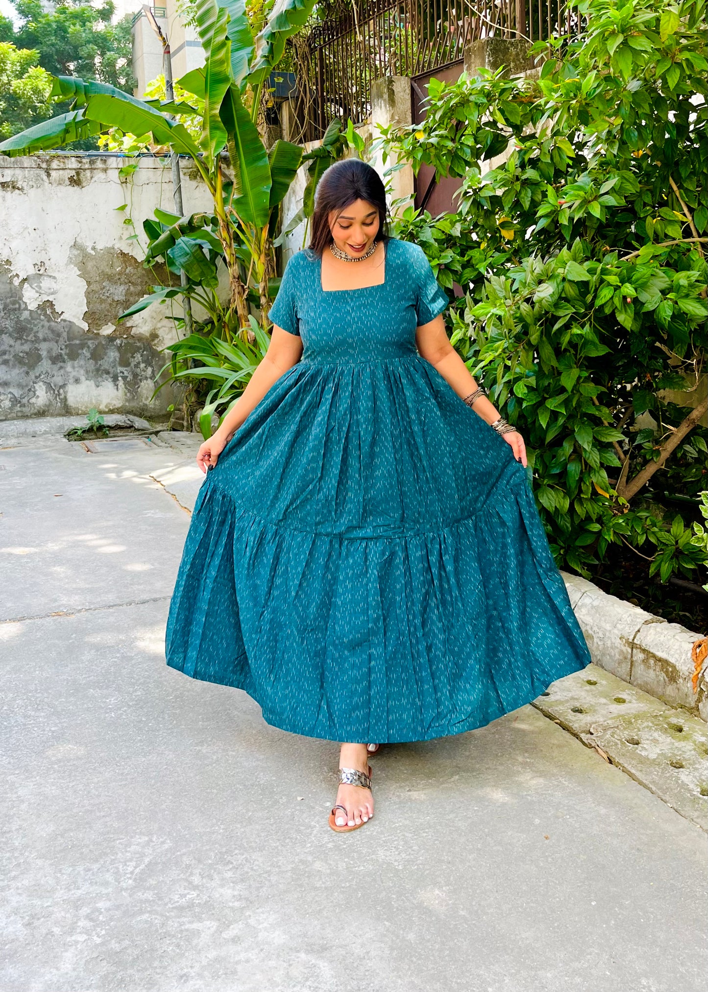 Teal Green Tier Dress (S)