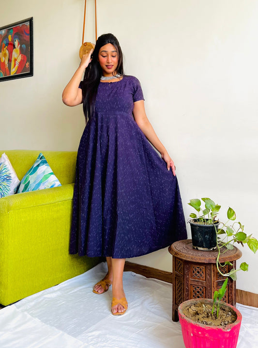 Violet Ikkat Flare Dress